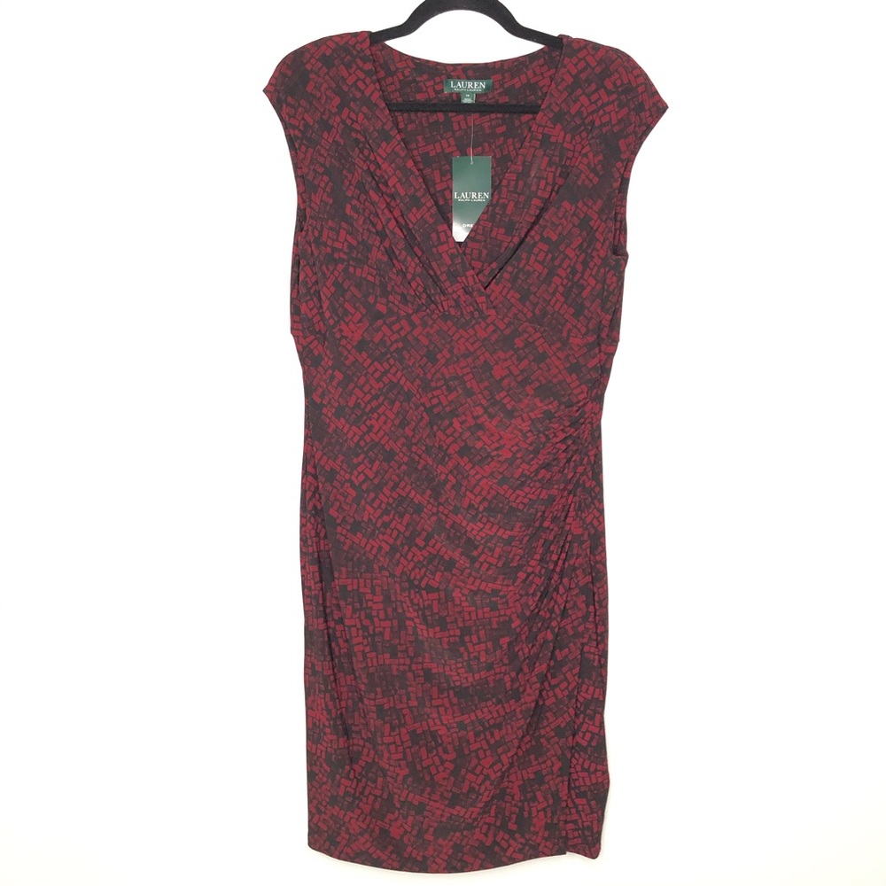 Lauren Ralph Lauren Faux-Wrap Sheath Jersey